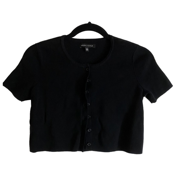 Kendall & Kylie Short Sleeve Cardigan Sweater Top - Picture 2 of 9